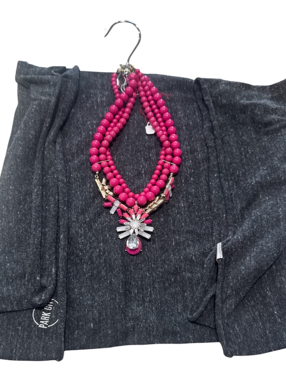 Scarf/jewelry set.  Infinity scarf with beautiful necklace.